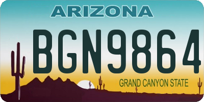 AZ license plate BGN9864
