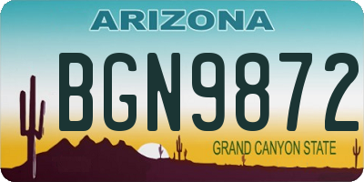 AZ license plate BGN9872