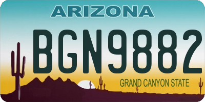 AZ license plate BGN9882