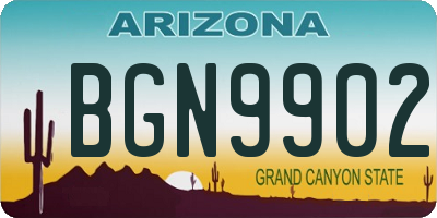 AZ license plate BGN9902