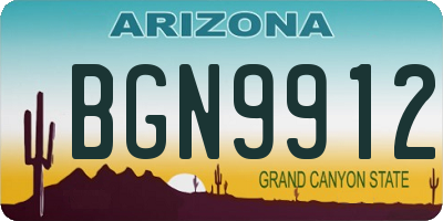 AZ license plate BGN9912