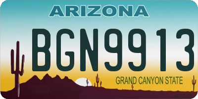 AZ license plate BGN9913