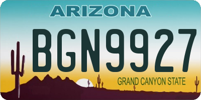 AZ license plate BGN9927