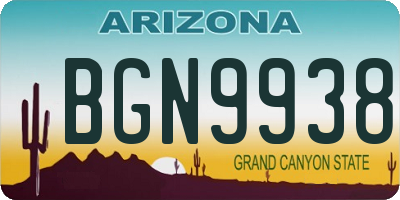 AZ license plate BGN9938