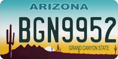 AZ license plate BGN9952