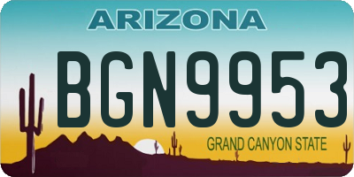 AZ license plate BGN9953