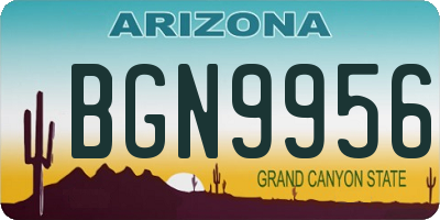 AZ license plate BGN9956