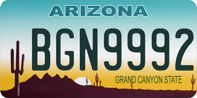 AZ license plate BGN9992