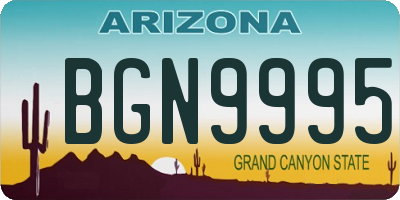 AZ license plate BGN9995
