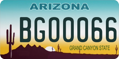 AZ license plate BGO0066