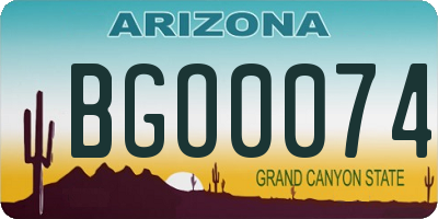 AZ license plate BGO0074