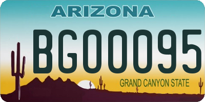 AZ license plate BGO0095
