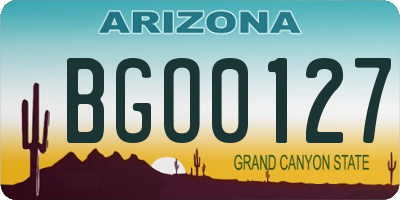 AZ license plate BGO0127