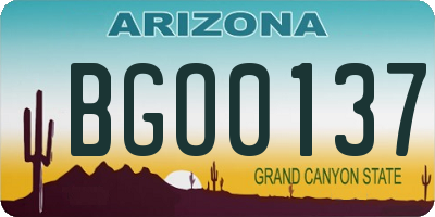 AZ license plate BGO0137