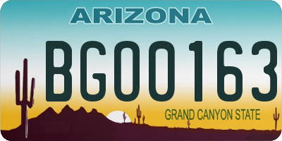 AZ license plate BGO0163