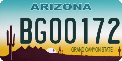 AZ license plate BGO0172