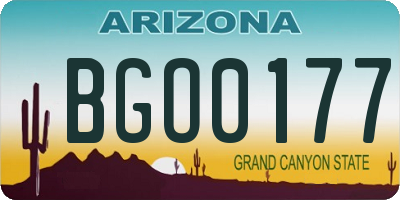AZ license plate BGO0177