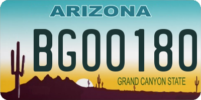 AZ license plate BGO0180
