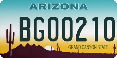 AZ license plate BGO0210