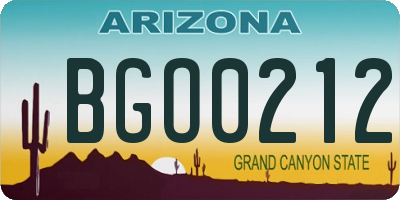 AZ license plate BGO0212