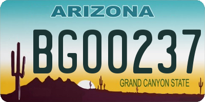 AZ license plate BGO0237