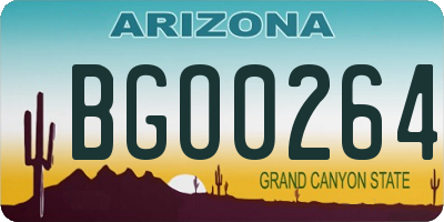 AZ license plate BGO0264
