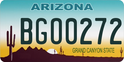 AZ license plate BGO0272