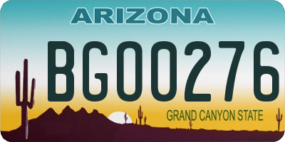 AZ license plate BGO0276
