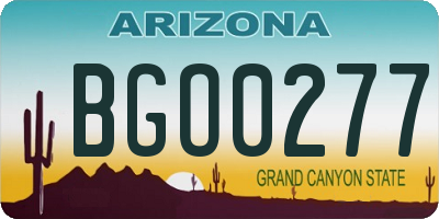 AZ license plate BGO0277