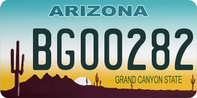 AZ license plate BGO0282