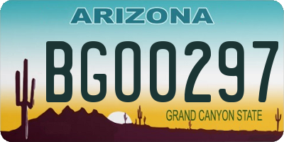 AZ license plate BGO0297
