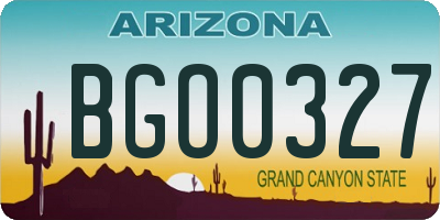 AZ license plate BGO0327