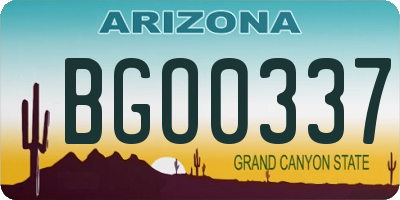 AZ license plate BGO0337