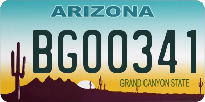 AZ license plate BGO0341