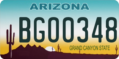 AZ license plate BGO0348