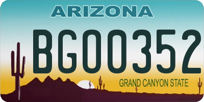 AZ license plate BGO0352