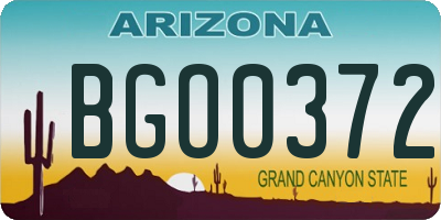 AZ license plate BGO0372