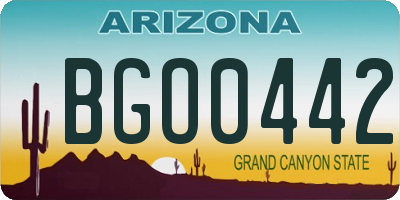 AZ license plate BGO0442