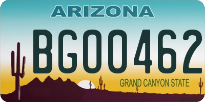AZ license plate BGO0462