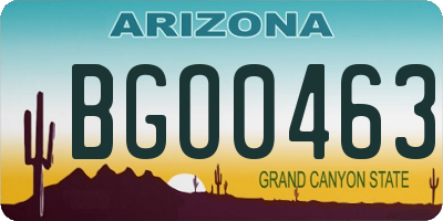 AZ license plate BGO0463