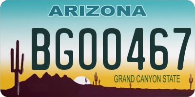 AZ license plate BGO0467