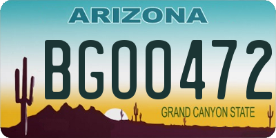 AZ license plate BGO0472