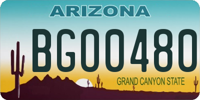 AZ license plate BGO0480