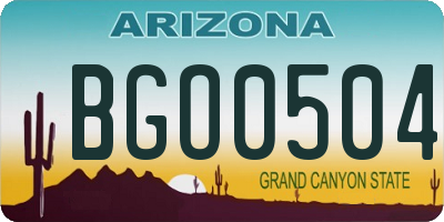AZ license plate BGO0504