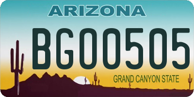 AZ license plate BGO0505