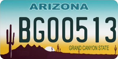 AZ license plate BGO0513