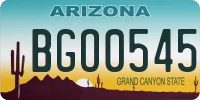 AZ license plate BGO0545