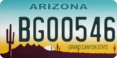 AZ license plate BGO0546