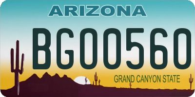 AZ license plate BGO0560