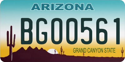 AZ license plate BGO0561